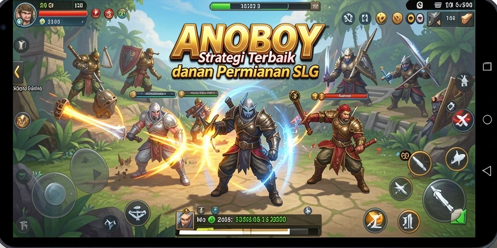 Tampilan layar gameplay ANOBOY dengan strategi SLG yang menarik.